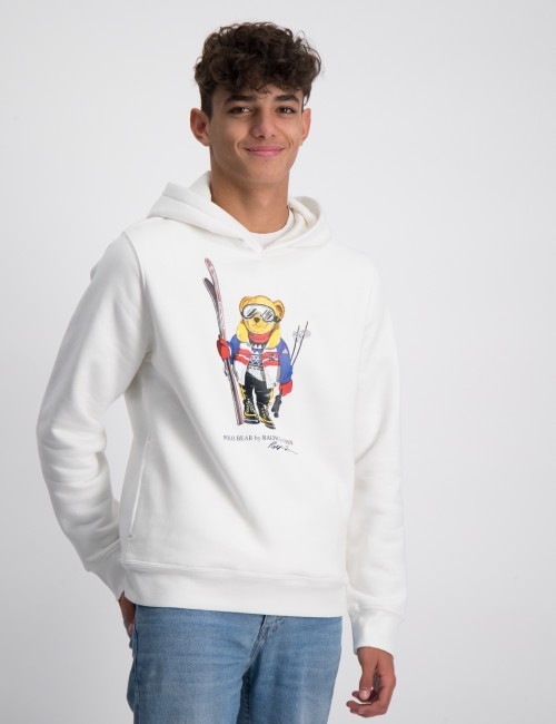 Polo Ralph Lauren Polo Bear Fleece Hoodie Wit voor Jongens Kids