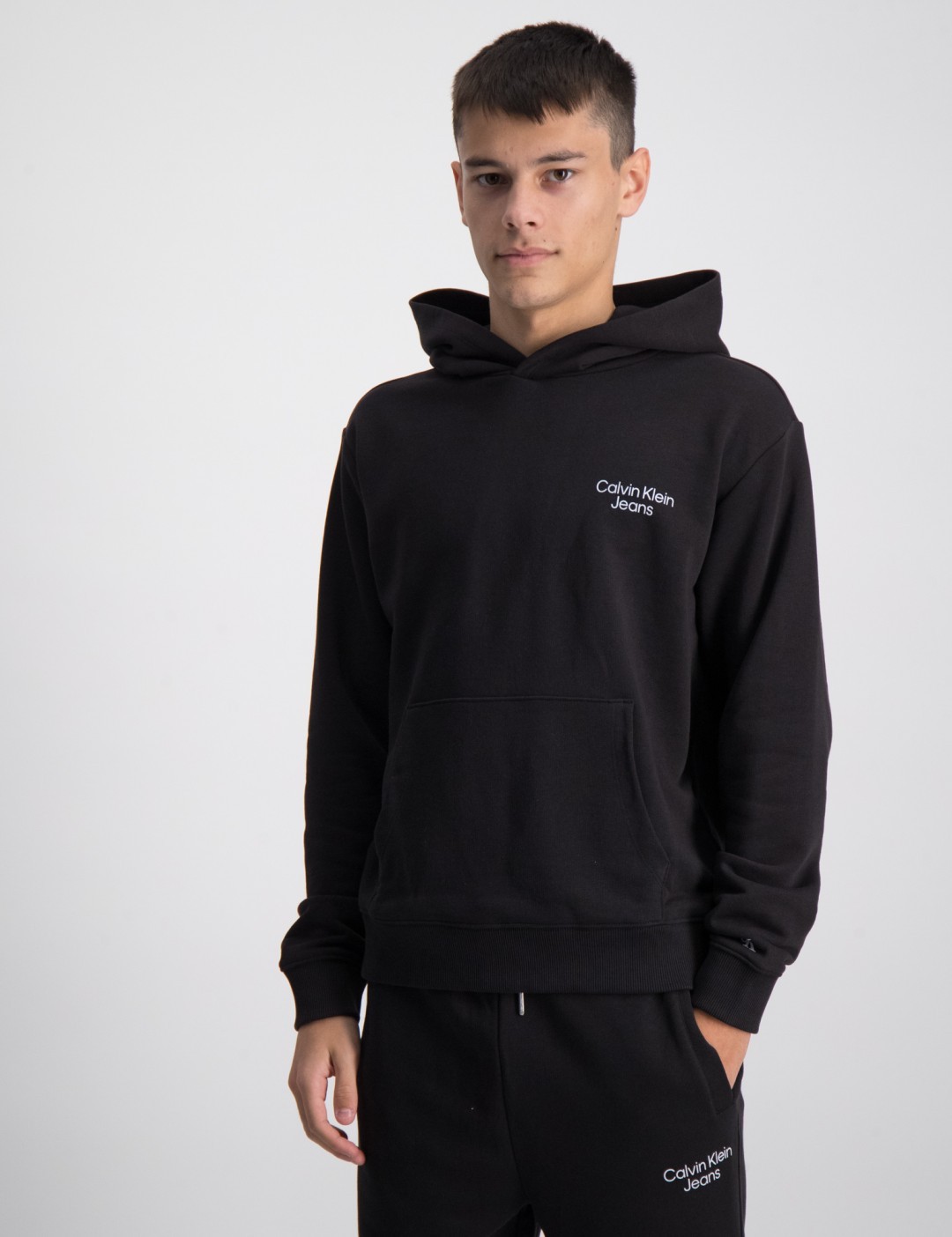Calvin Klein CKJ STACK LOGO HOODED SET Svart för Kille | Kids Brand Store