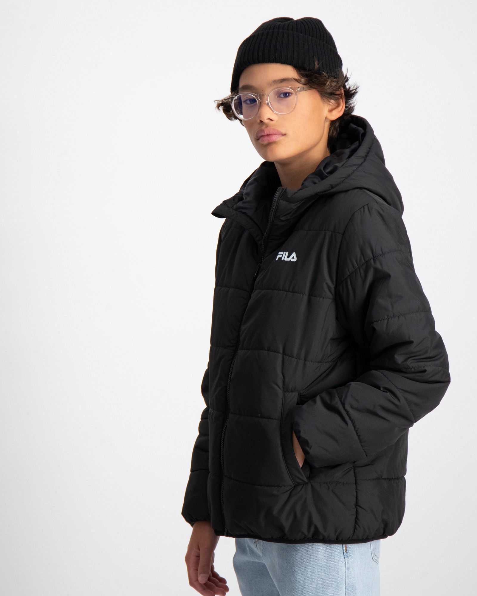 Black fila windbreaker deals