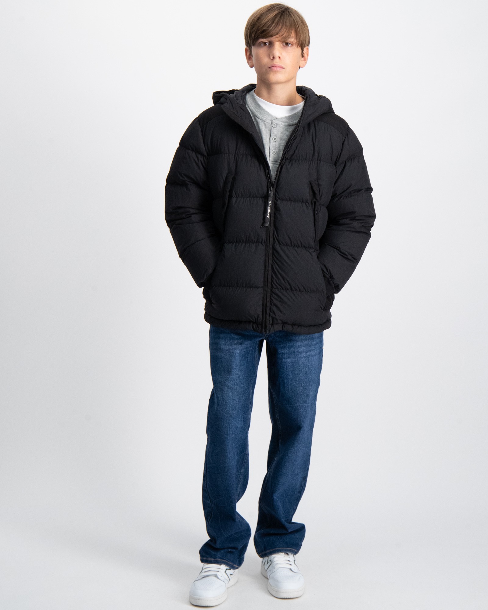 C.P. Company TAYLON L MIXED GOGGLE DOWN JACKET Zwart voor Jongens