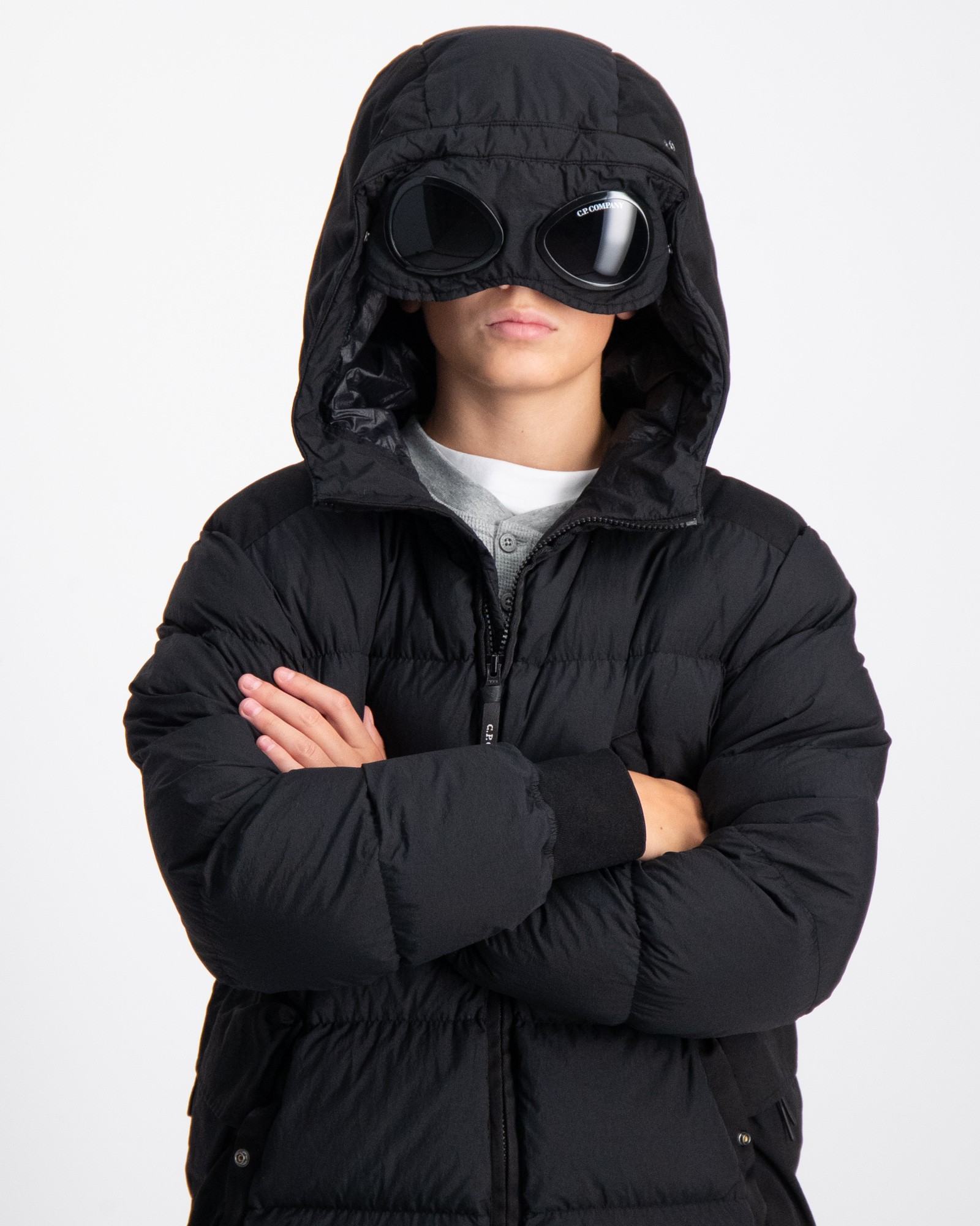 C.P. Company TAYLON L MIXED GOGGLE DOWN JACKET Sort til Dreng