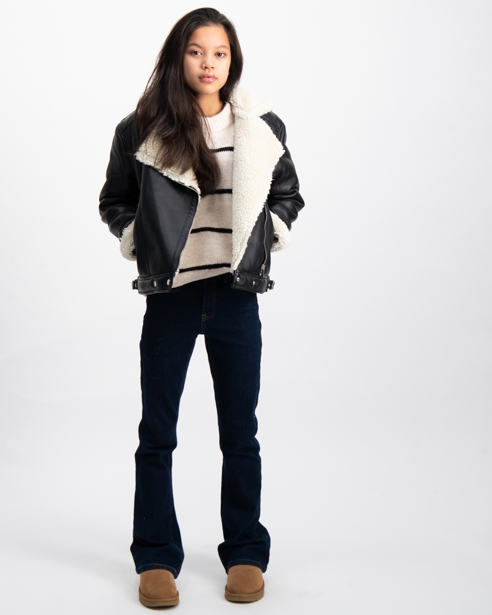 Gina Tricot Young Y shearling jacket Zwart voor Meisjes Kids