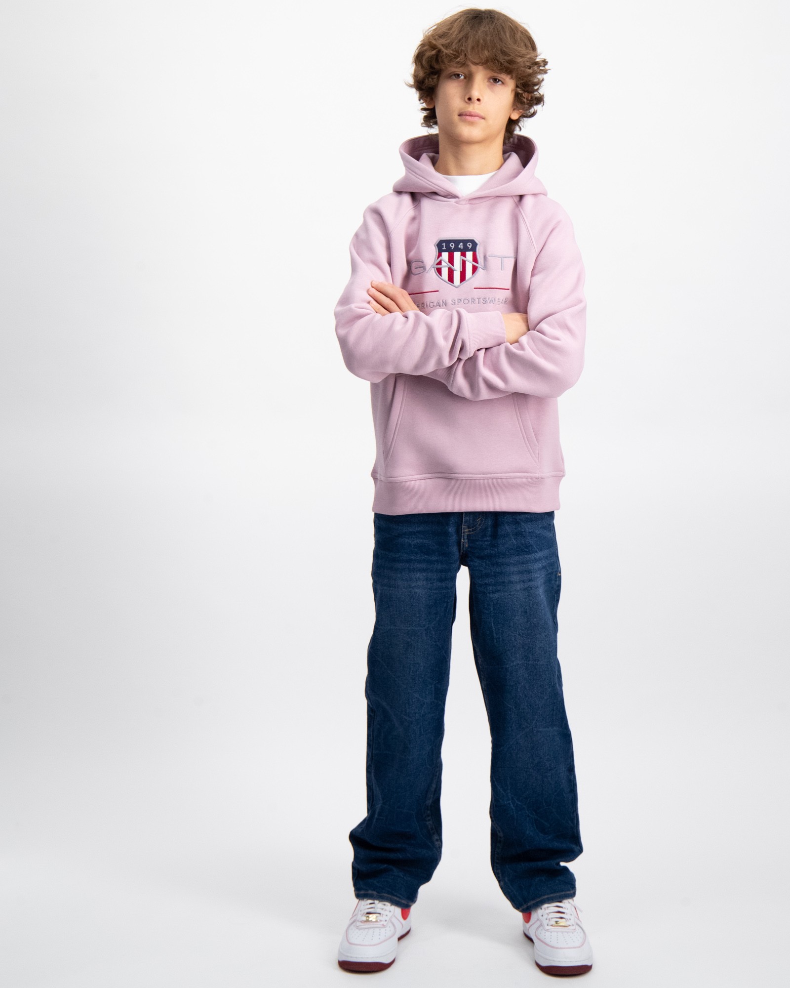 GANT ARCHIVE SHIELD HOODIE UNISEX - Hoodie - Light Grey Melange/mottled