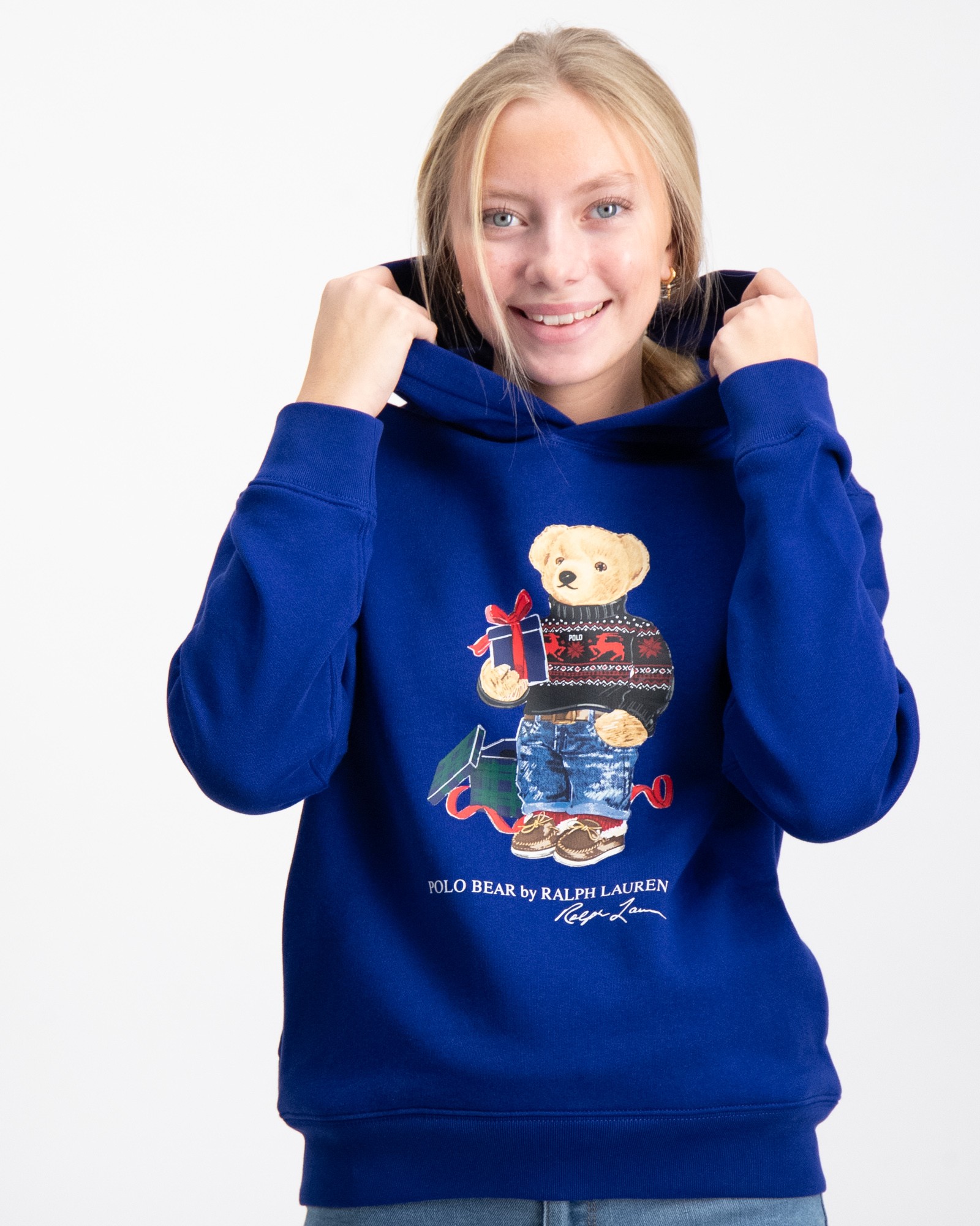 Polo Ralph Lauren Polo Bear Fleece Hoodie Blauw voor Meisjes