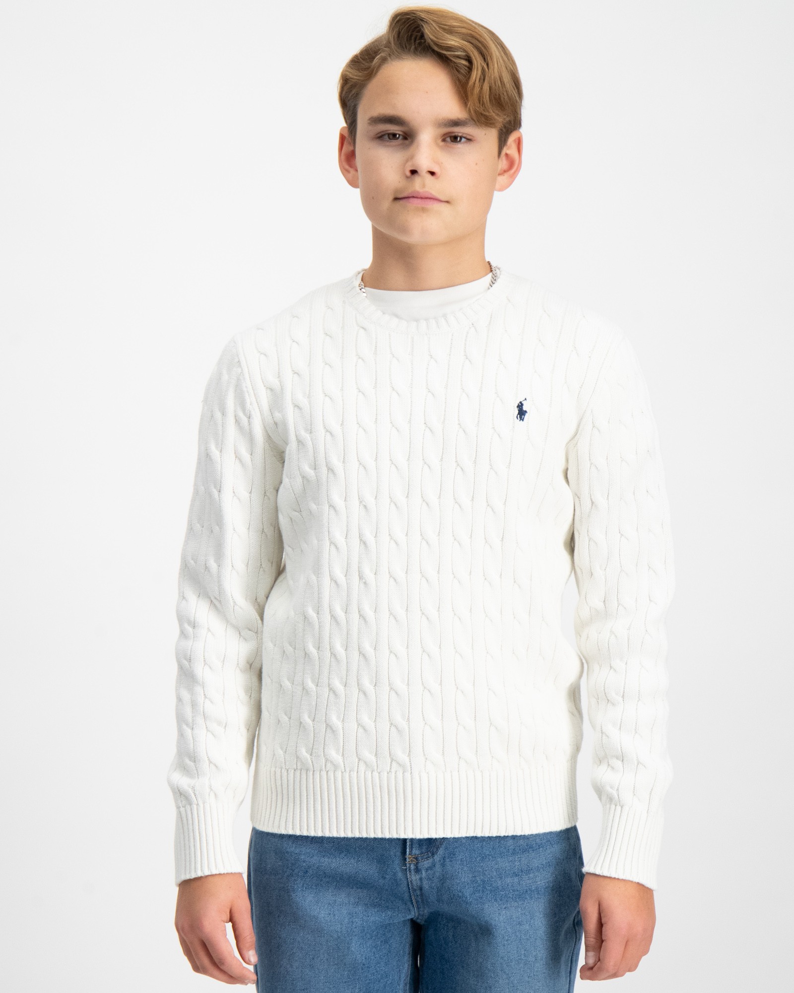Cable Knit Sweater Ralph Lauren Trui Wit Polo Ralph Lauren Cable