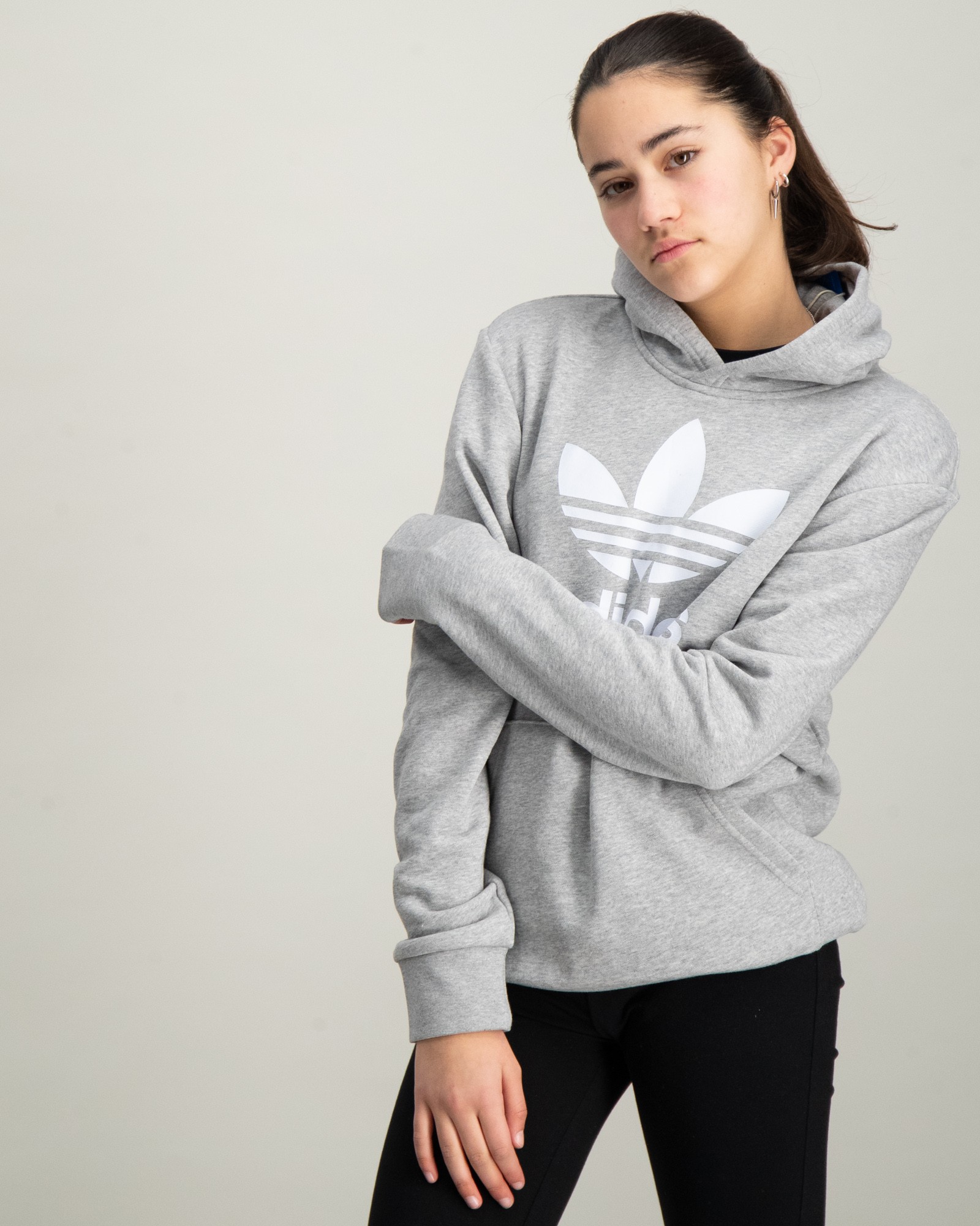 Adidas originals girls' trefoil crop velour hoodie junior best sale