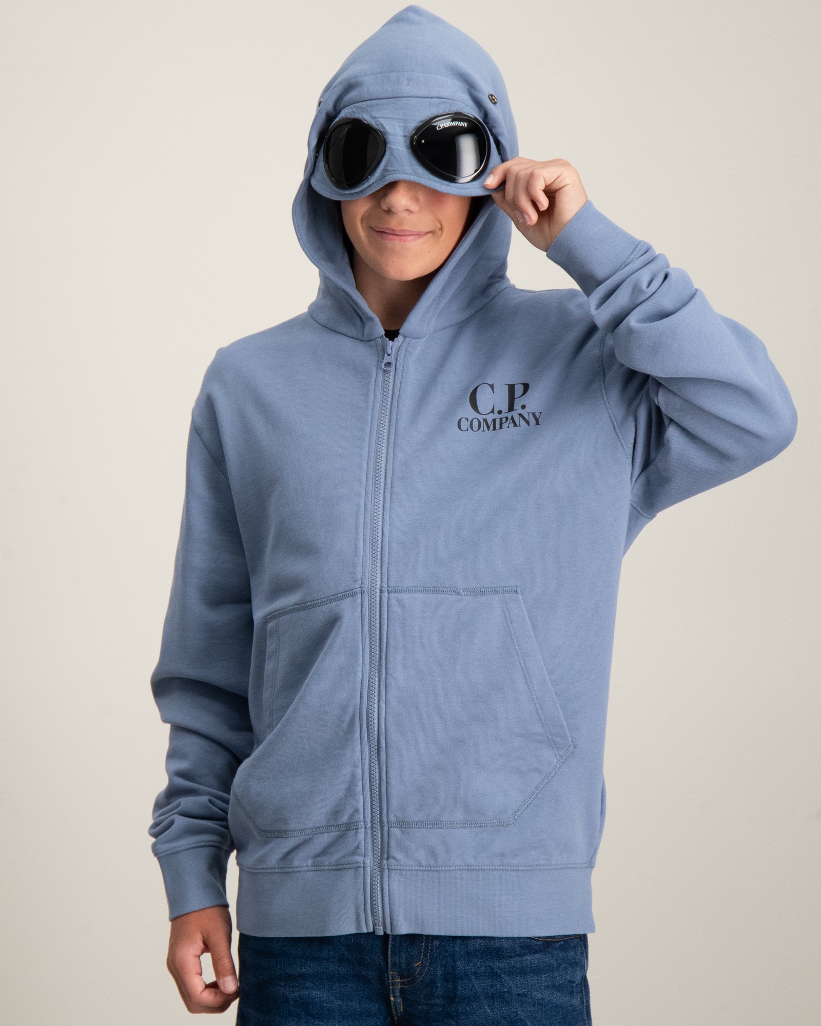 C.P. Company ZIP SWEATSHIRT/HOOD Grå för Kille | Kids Brand