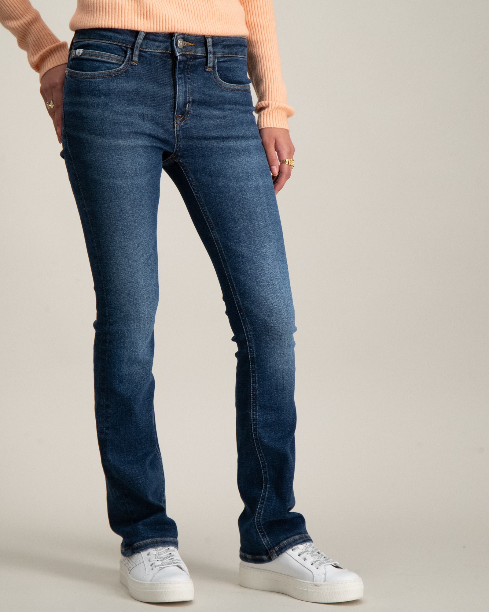 Calvin Klein MR FLARE DARK BLUE DENIM Blå för Tjej | Kids Brand Store