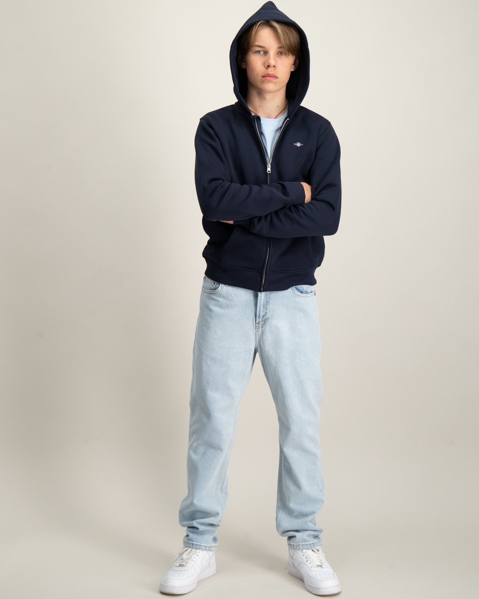 GANT Shield Zip Hoodie Maglione Cardigan Unisex-Bimbi