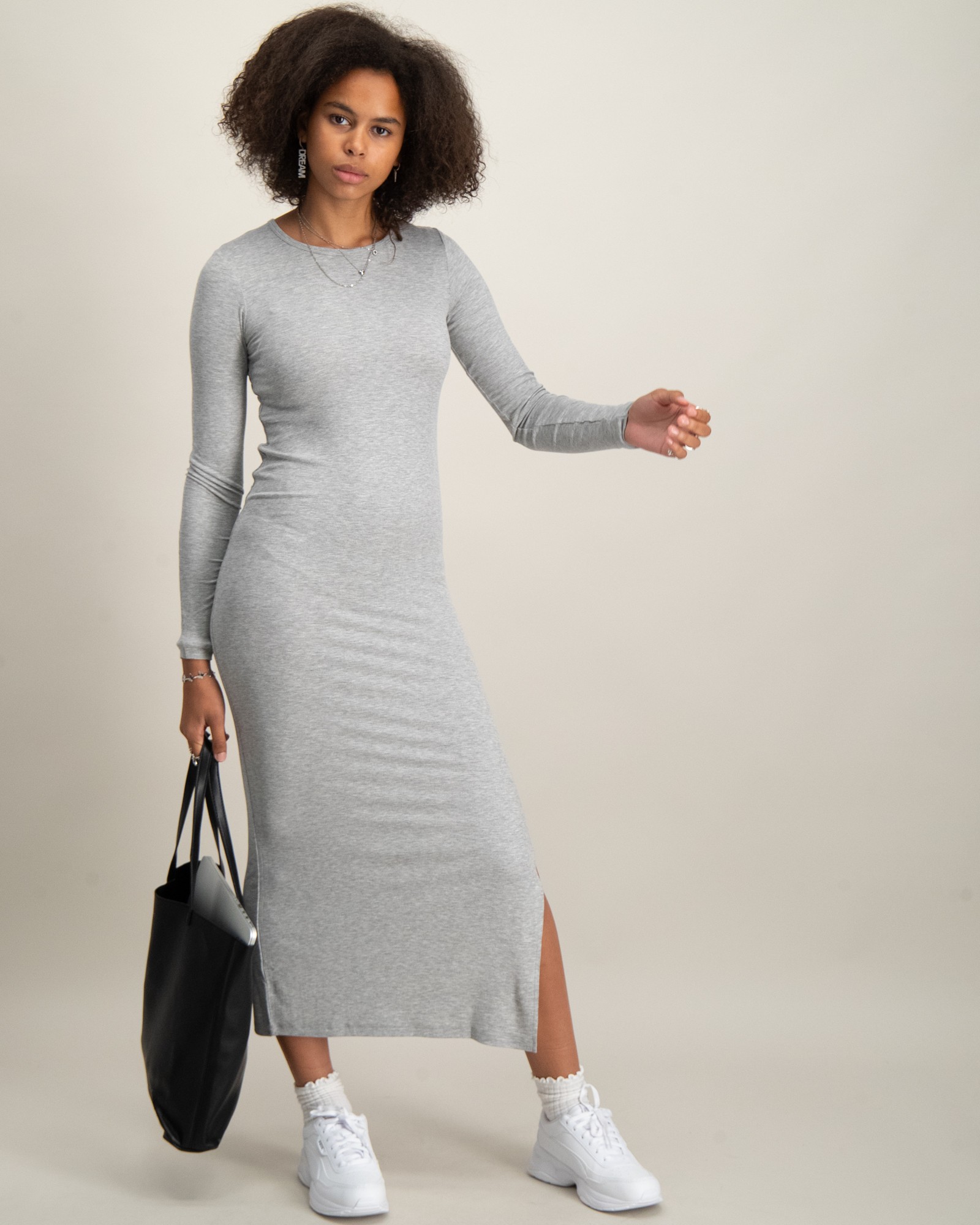 nakd grey dress Fine Knitted Maxi Dress - Christmas Dresses - Grey