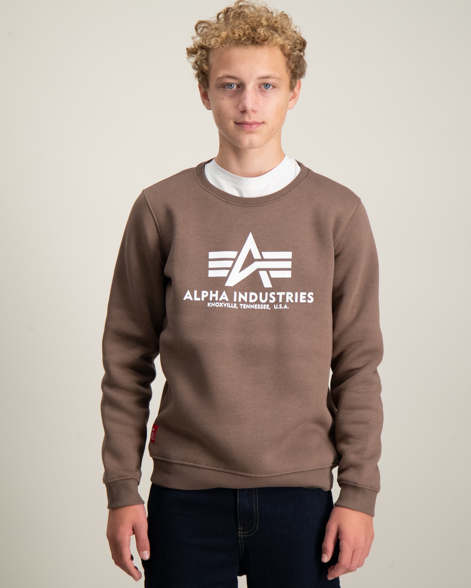 Alpha Industries Beige Basic Sweater Kids fur Jungen Kids Brand Store