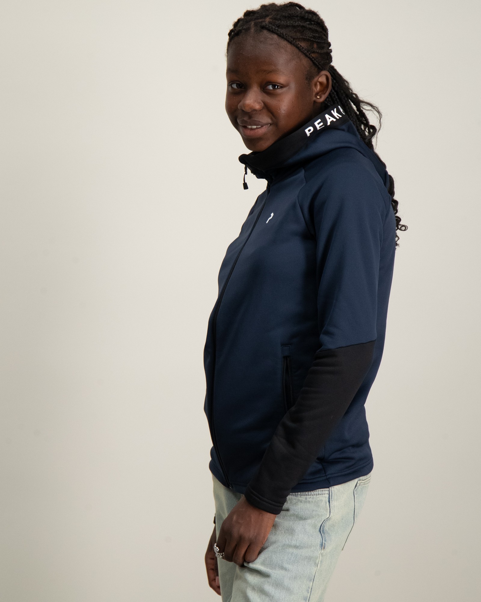 Peak Performance Jr Rider Zip Hood Blå för Tjej | Kids Brand Store