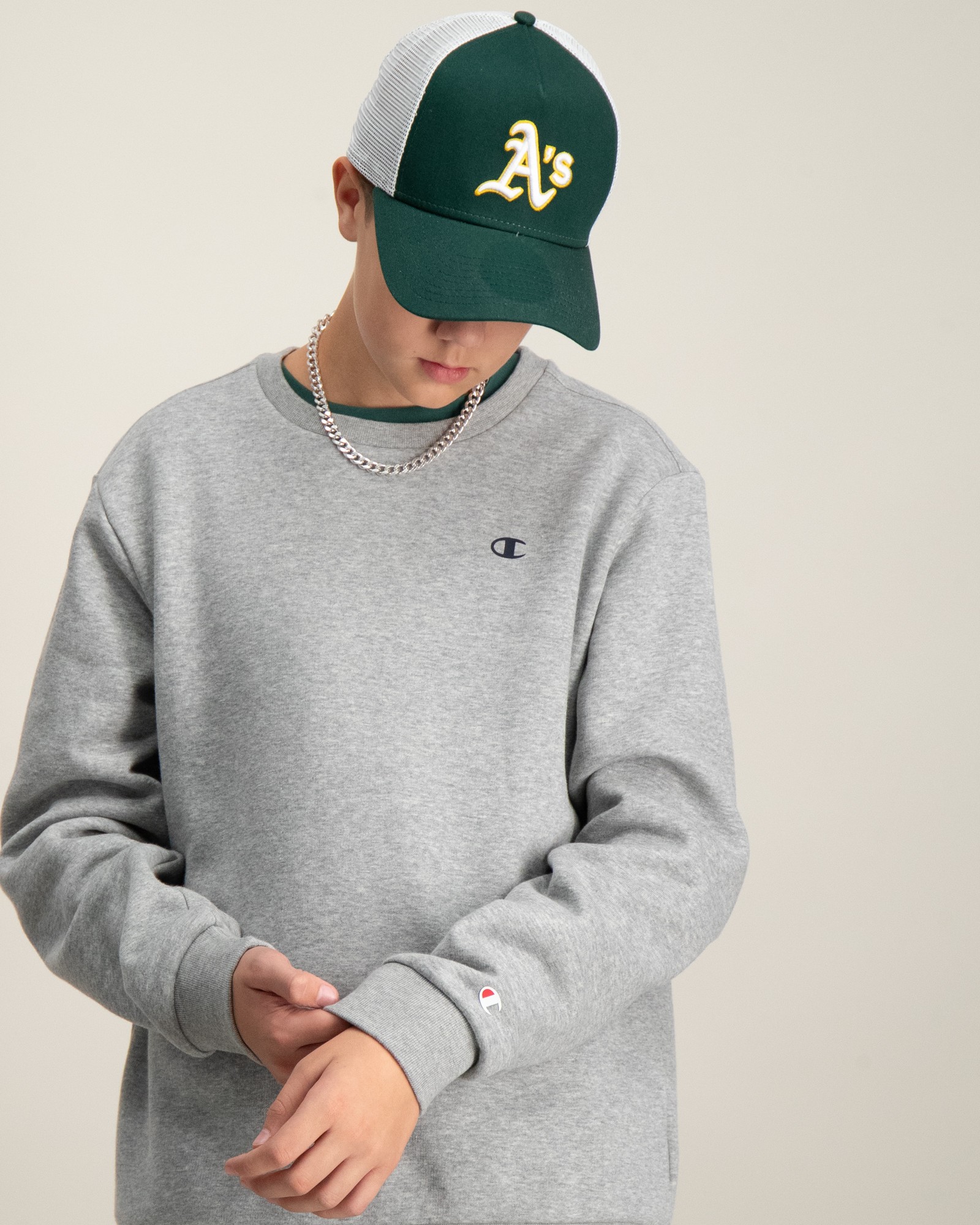 Champion Crewneck Sweatshirt Grau für Jungen Kids Brand Store