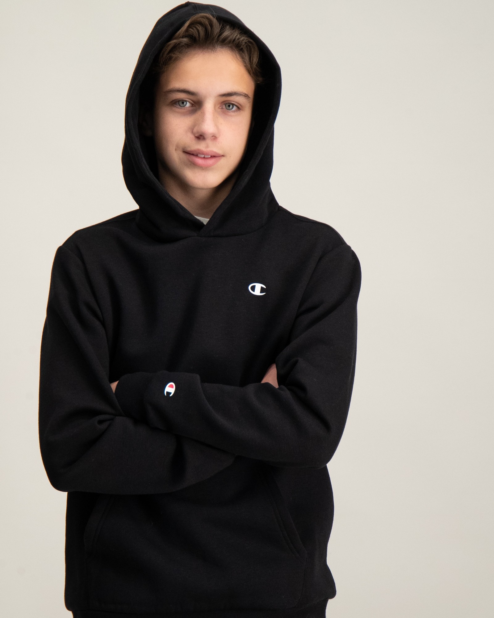 Champion Schwarz Hooded Sweatshirt fur Jungen Kids Brand Store