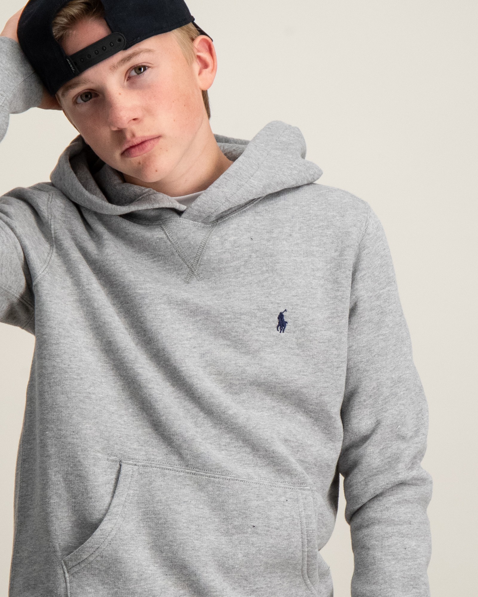 Polo Ralph Lauren Fleece Hoodie Grijs voor Jongens Kids Brand Store