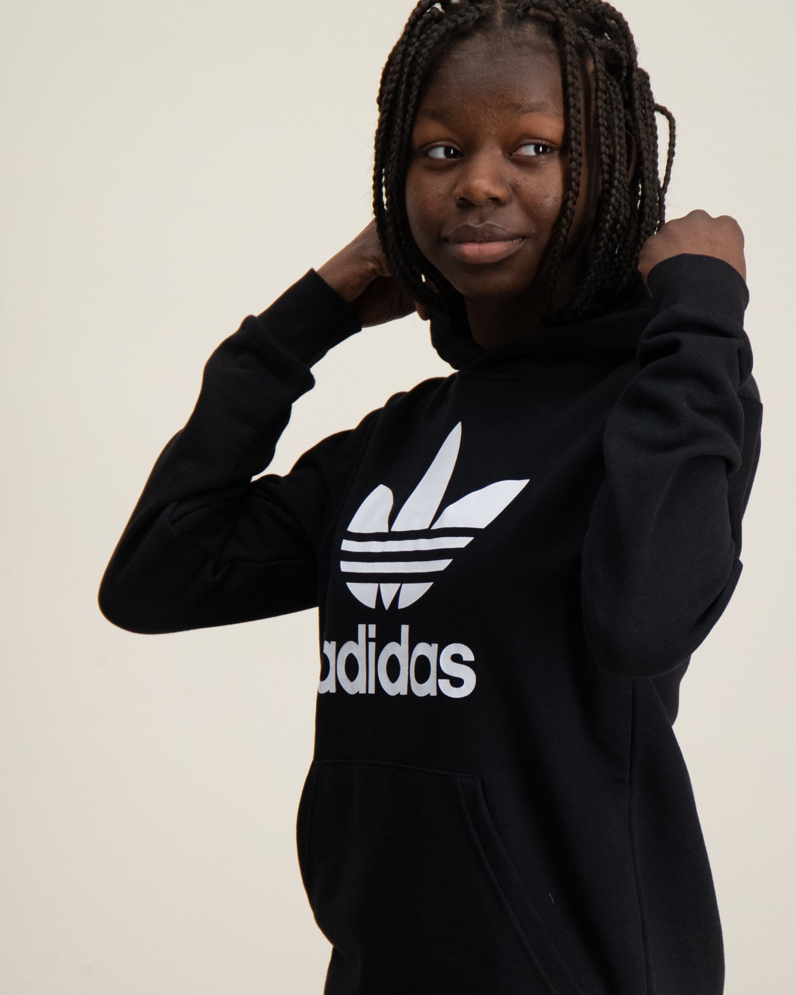 Adidas junior trefoil hoodie best sale