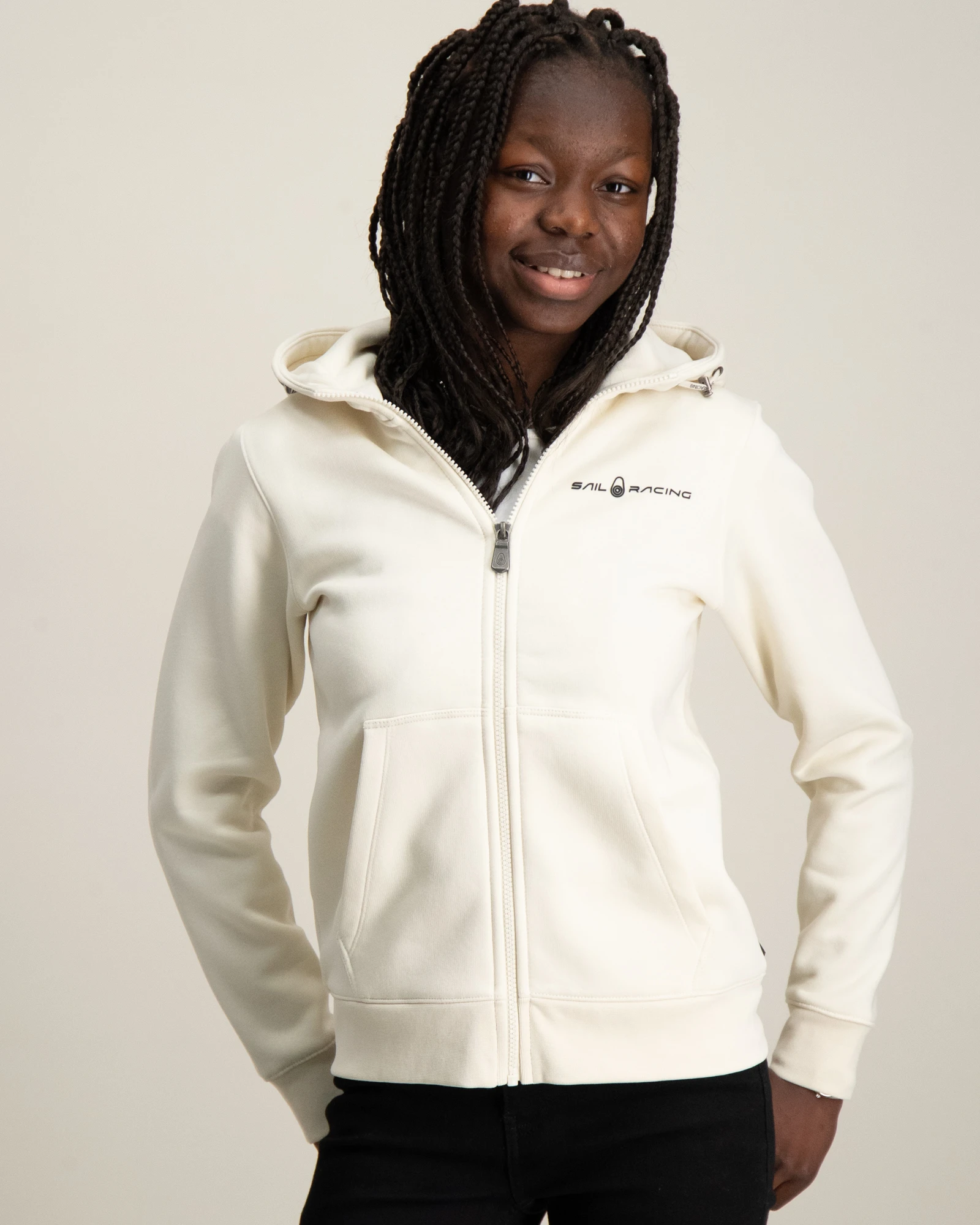 Sail Racing JR BOWMAN LOGO ZIP HOOD Vit för Tjej | Kids Brand Store