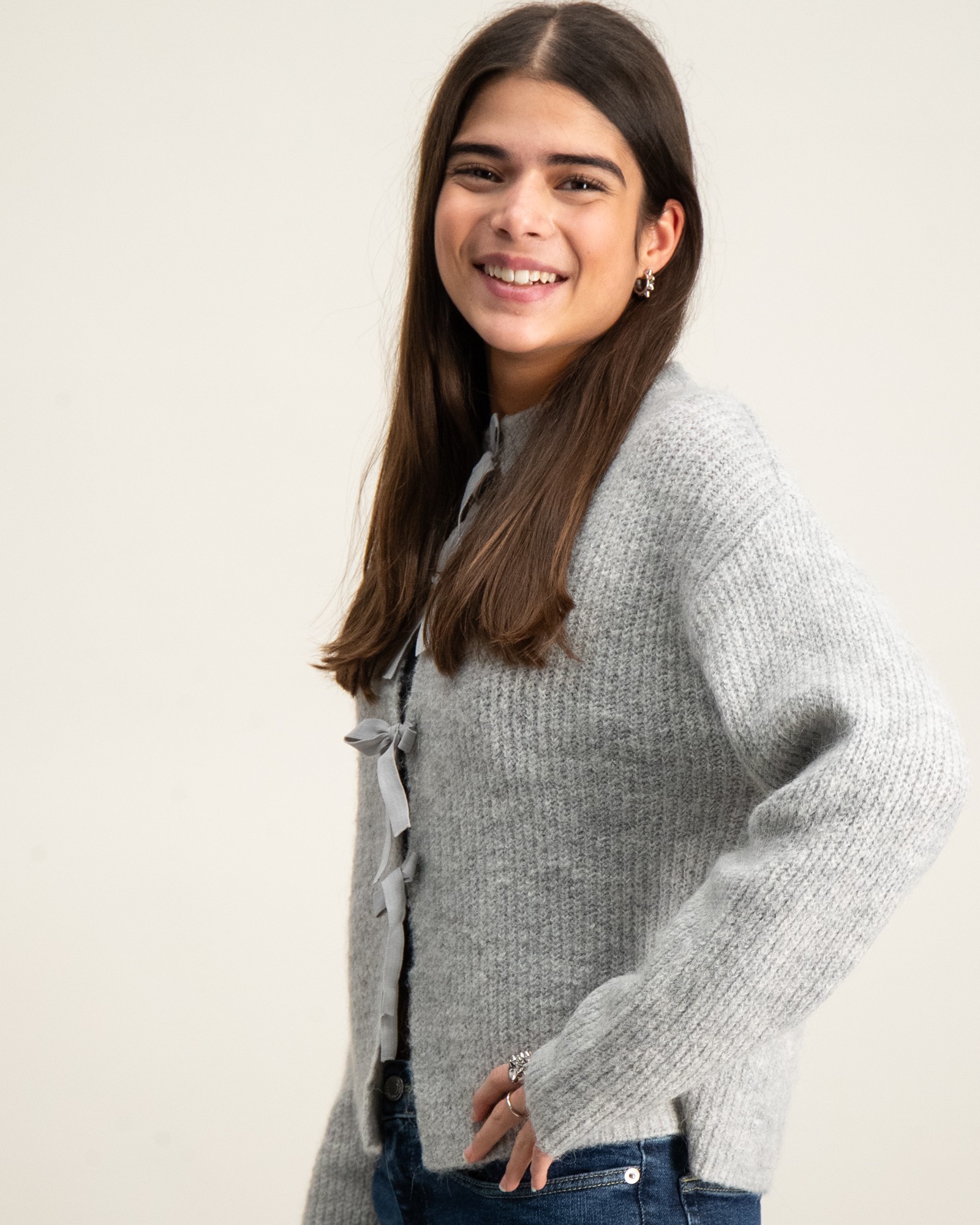 Juvia Cardigan Grau Cashmere Blend Cardigan Jamie In Grau Strick