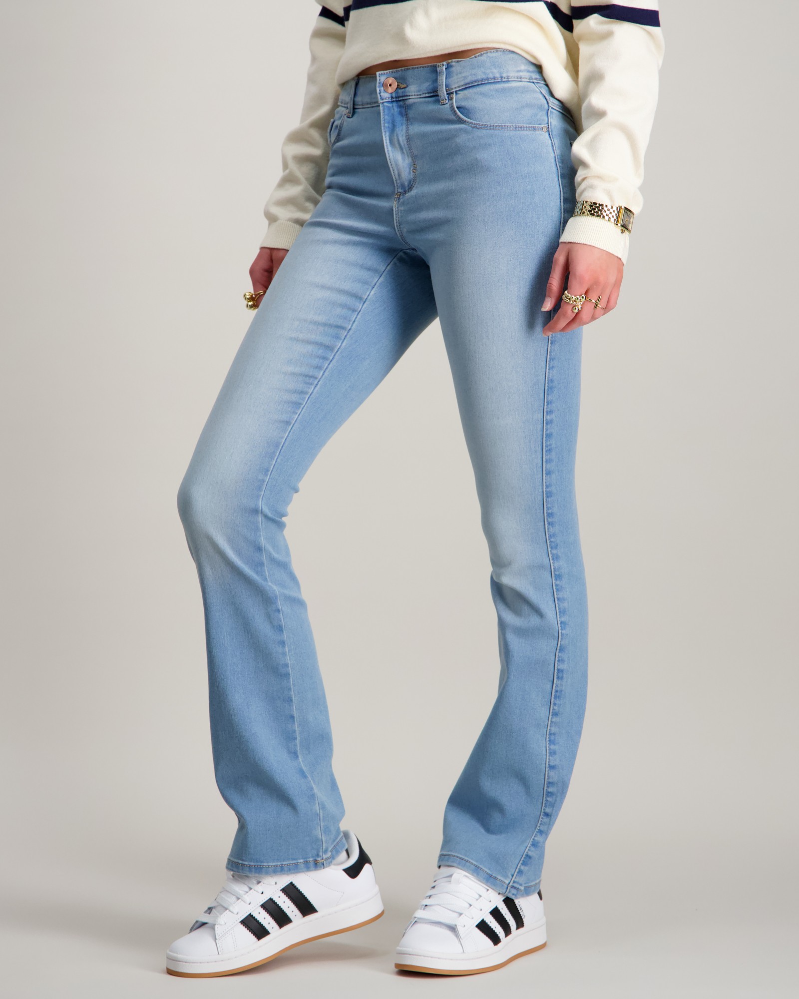 KIDS ONLY KOGROYAL Life Reg Flared Pim Noos Jeans, White, 134 - 10
