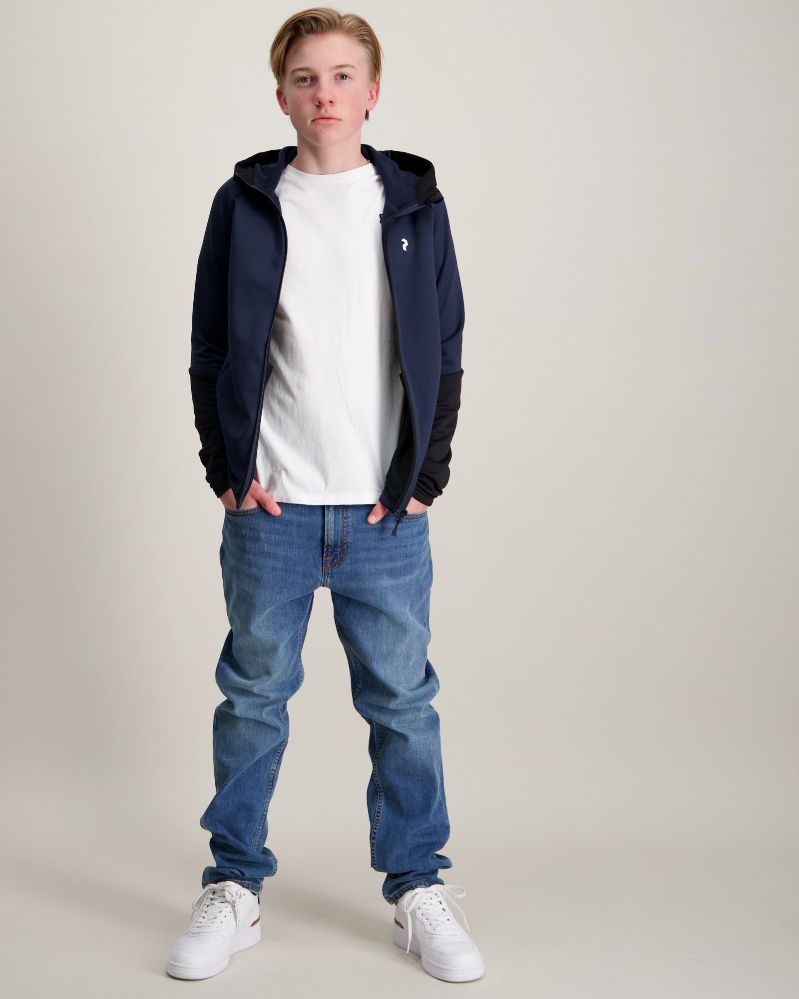 Peak Performance Jr Rider Zip Hood Blå för Kille | Kids Brand Store