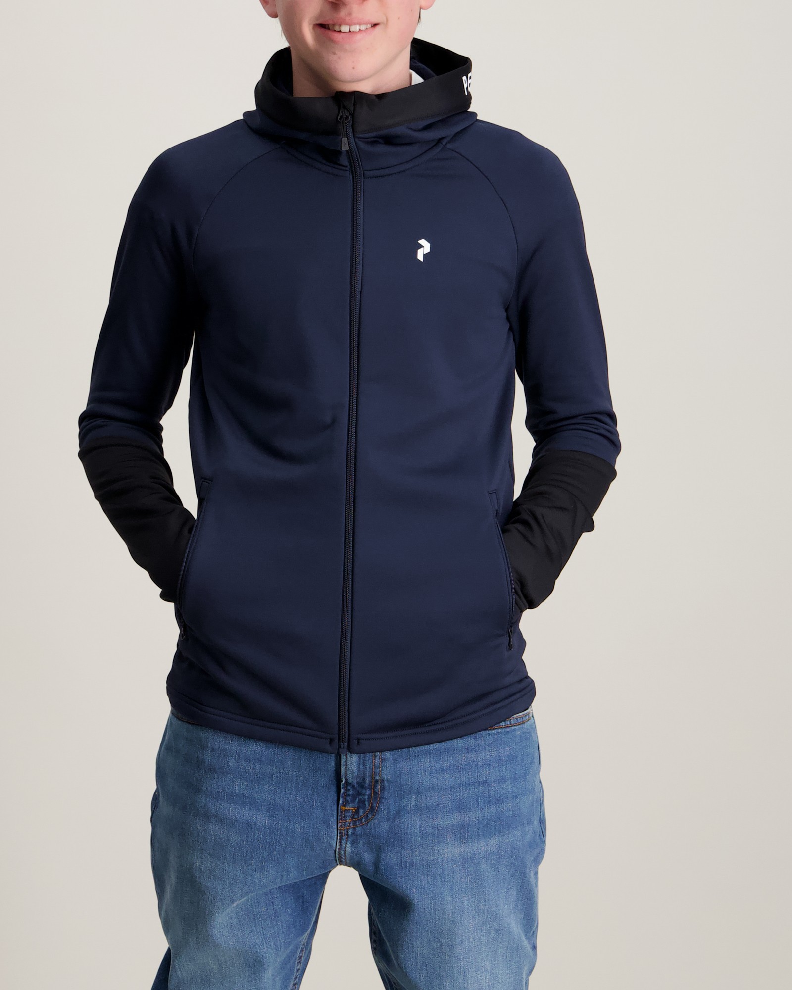 Peak Performance Jr Rider Zip Hood Blå för Kille | Kids Brand Store