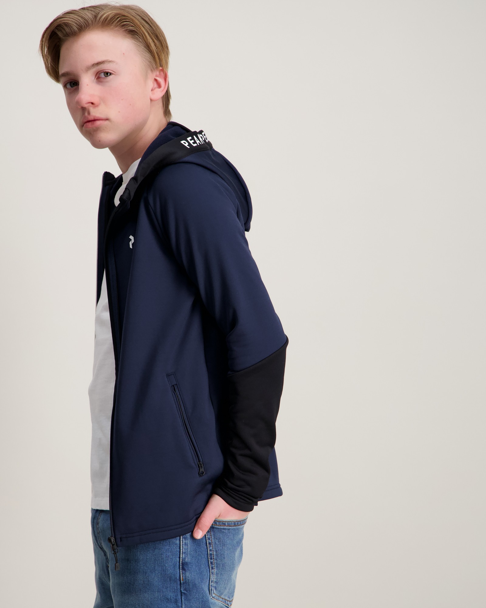 Peak Performance Jr Rider Zip Hood Blå för Kille | Kids Brand Store