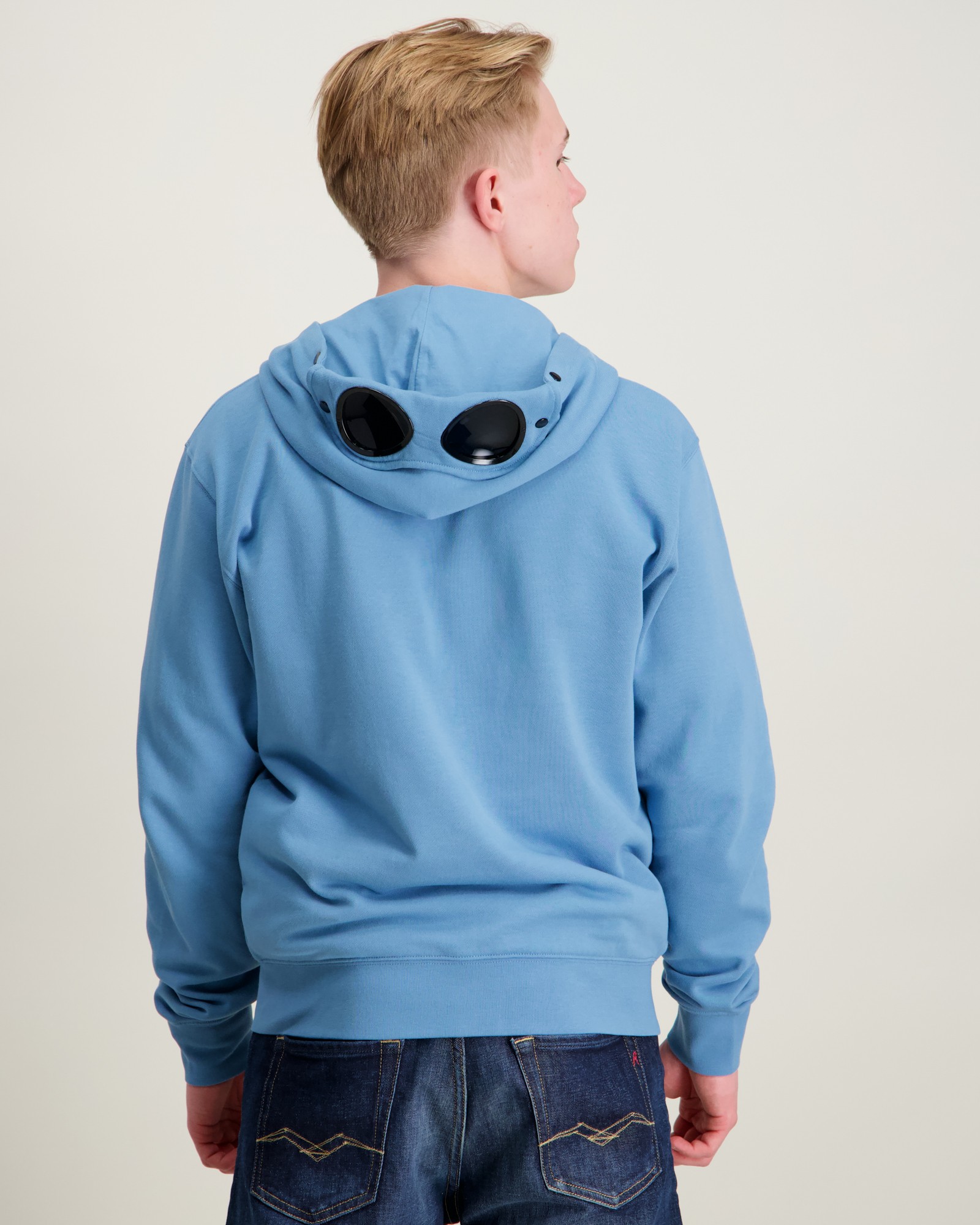 C.P. Company ZIP SWEATSHIRT/HOOD Blauw voor Jongens | Kids