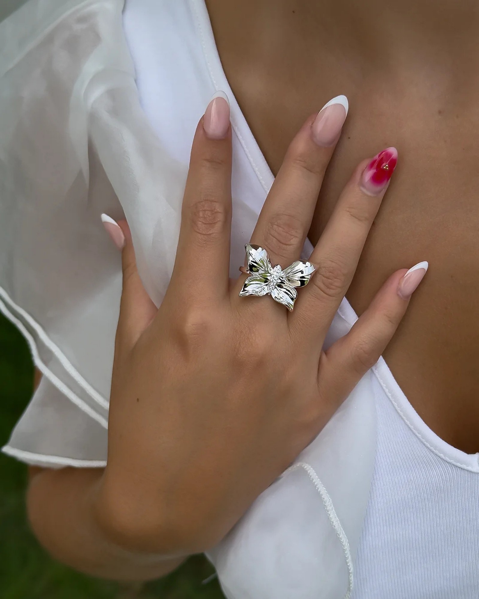 IOAKU PAPILLON CRYSTAL RING Sølvfarget til Jente | Kids Brand Store