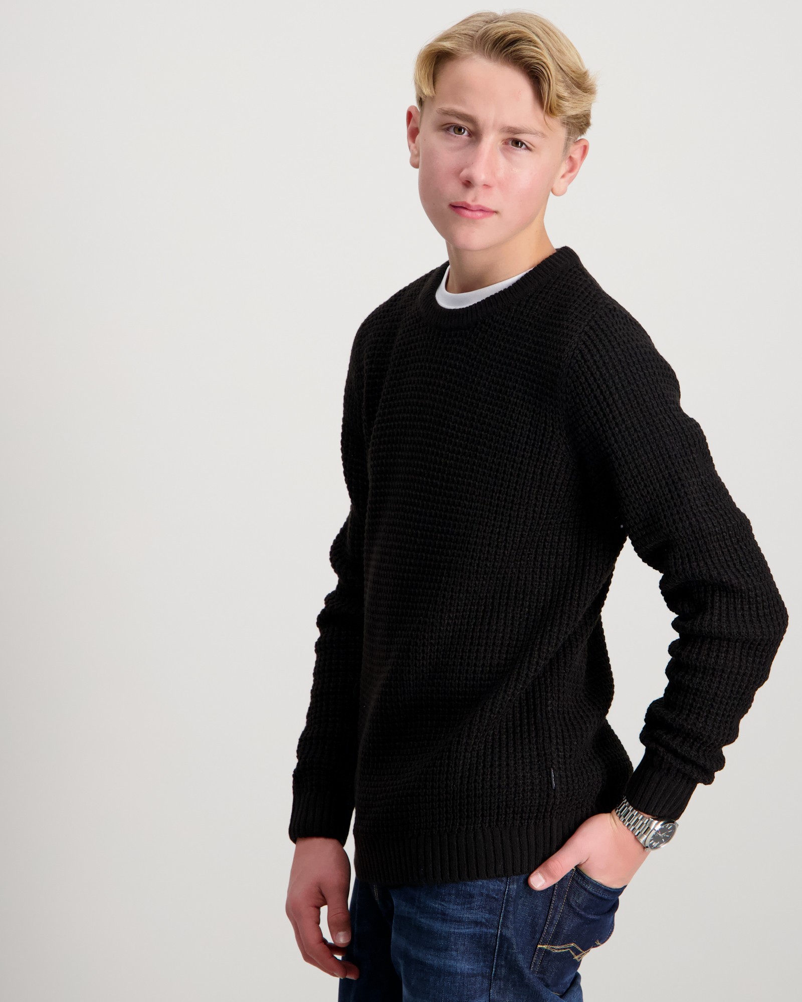 Jack & Jones JCOPOINT BADGE CREW NECK 2 PACK - Sweater - black/grape