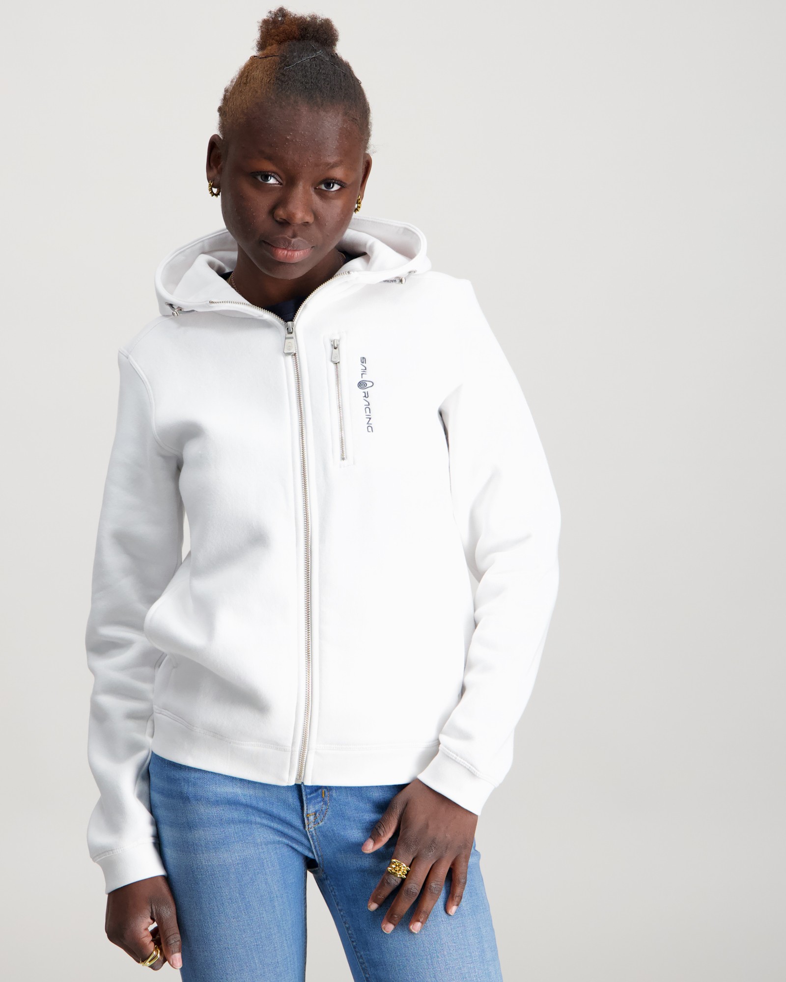 Sail Racing JR BOWMAN ZIP HOOD Vit för Tjej | Kids Brand Store