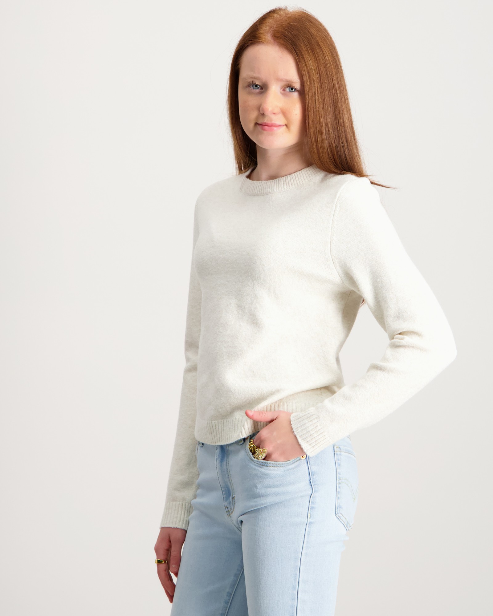 Vero Moda VMDOFFY O NECK DRESS - Strikkjoler - rifle green/grøn